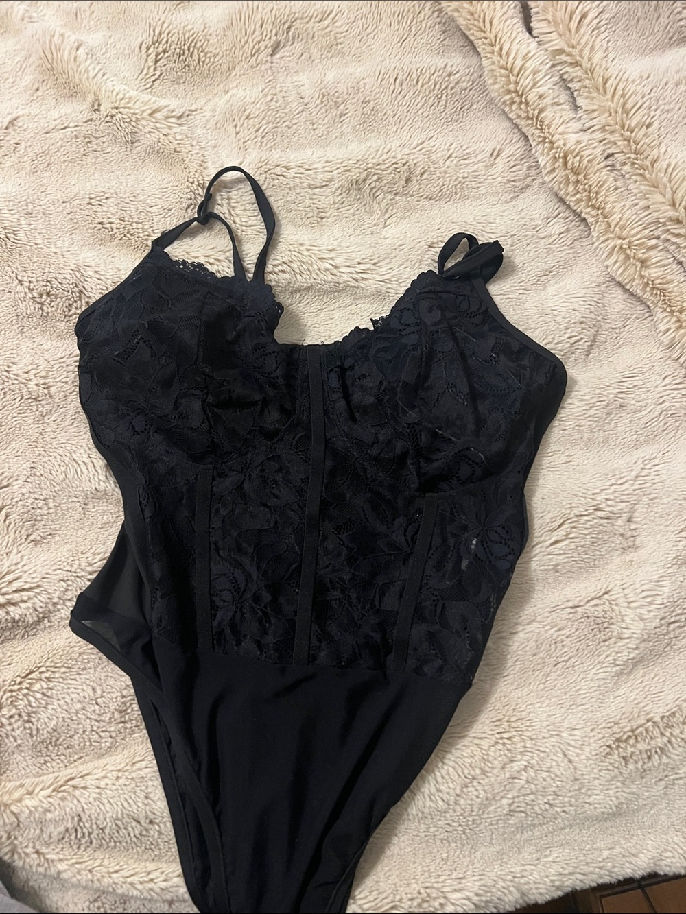 Black Lace Bodysuit - Women's Intimates